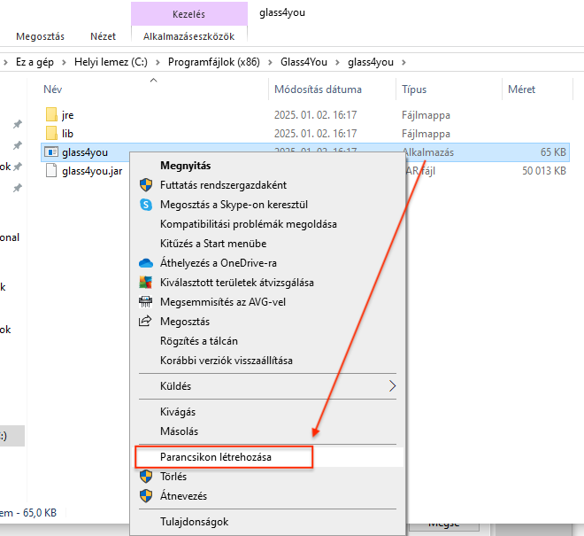 Glass4You parancsikon